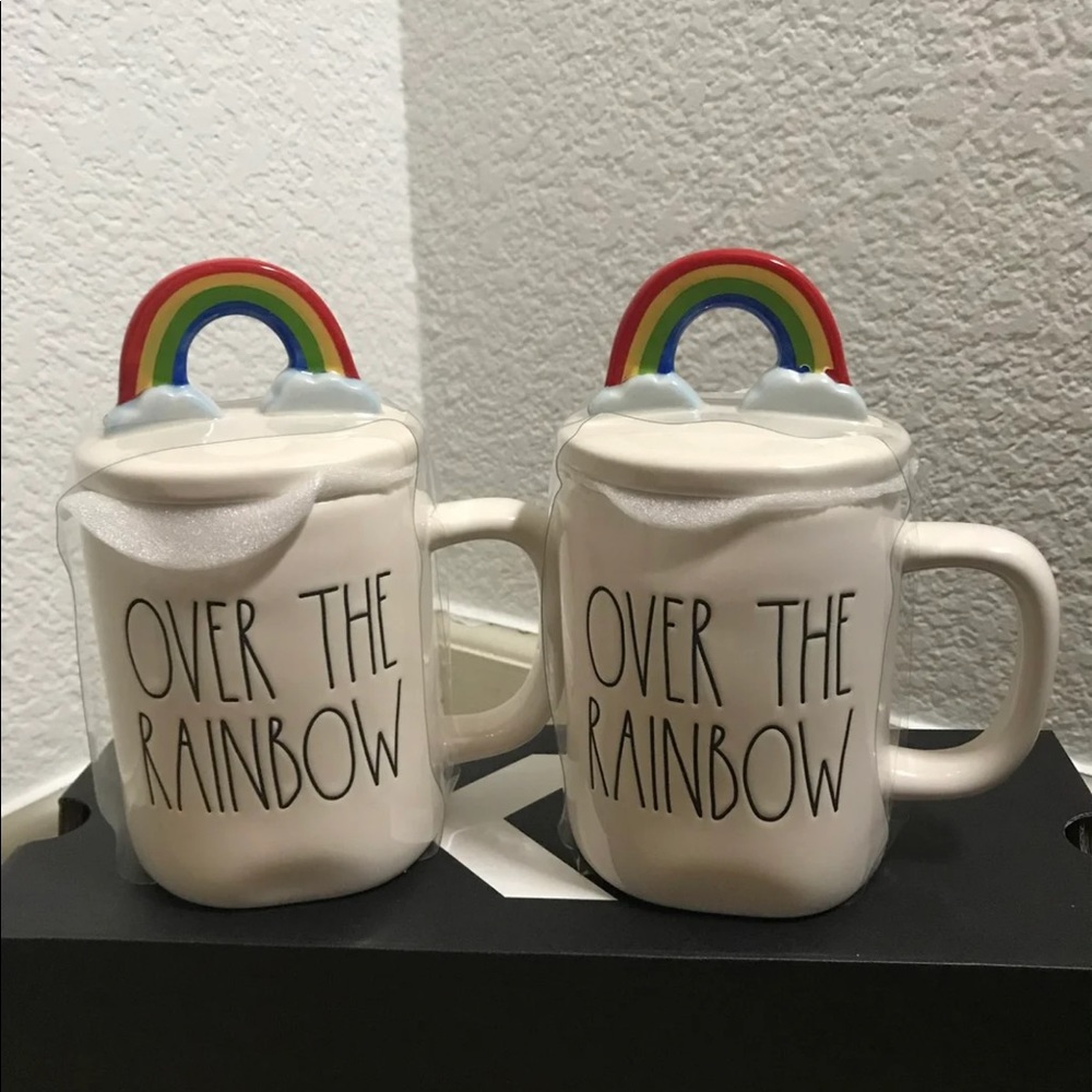 Rae Dunn Over the Rainbow mug set